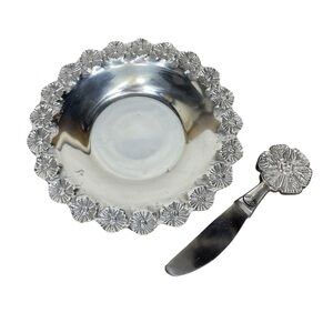 Vintage Floral Dish and Spreading Knife